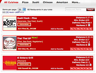 Eat 24 Hours Gives You a List of Restaurants in Your Area That Deliver