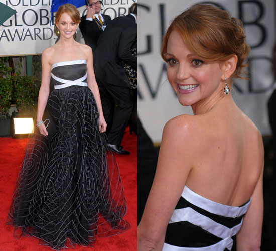 Jayma Mays in Badgley Mischka at 2010 Golden Globes Awards Jayma Mays in Badgley Mischka at 2010 Golden Globes Awards