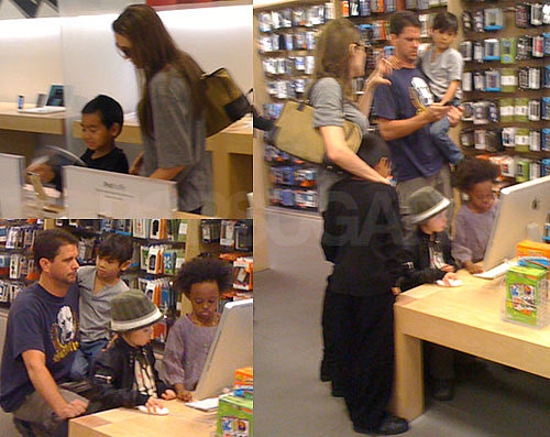 Photos of Angelina Jolie and Doug Pitt Shopping For Apple Gear