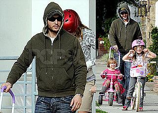 Photos of Peter Facinelli With His Daughters on Bikes in LA