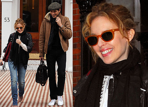 Photos of Kylie Minogue and Her Boyfriend Andres Velencoso Smiling After Dannii Minogue's Pregnancy Announcement