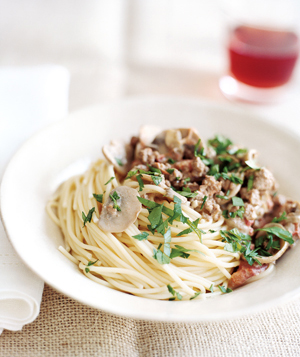 Fast & Easy Real Simple Recipe For Spaghetti With Beef Mushroom Sauce