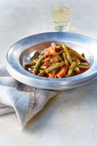 Fassolakia Freska me Domata: Green Bean Casserole with Tomato