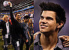 Photos of Taylor Lautner With Rob Lowe at New York Jets Indianapolis Colts AFC Championship Game