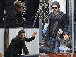 Photos of Brad Pitt and Angelina Jolie Leaving Their Venice Apartment Without Twins Knox and Vivienne