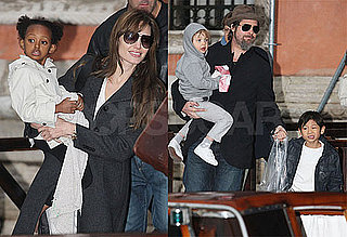 Photos of Shiloh, Zahara and Pax Jolie-Pitt with Angelina Jolie and Brad Pitt in Paris