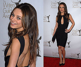 Mila Kunis Wearing a Black Keyhole Dress