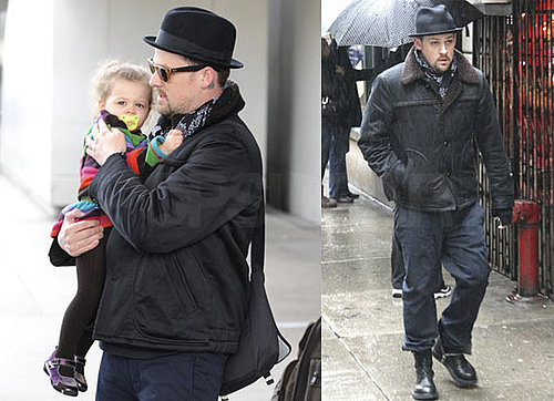 Photos of Joel Madden and Harlow Madden Wearing a Rainbow Sweater Arriving at LAX