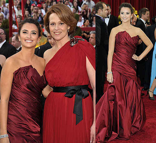 Penelope Cruz and Sigourney Weaver Match the Carpet In Shades of Red!