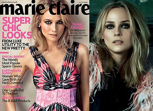 Photos of Diane Kruger in April 2010 Issue of Marie Claire UK Magazine Where She Talks About Joshua Jackson, Marriage and More 2010-03-09 08:31:42
