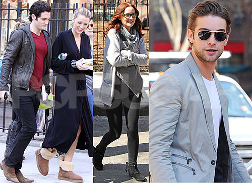 Photos of Blake Lively, Leighton Meester, Chace Crawford and Penn Badgley Filming Gossip Girl Season Three in New York City