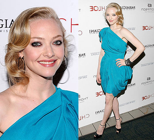 Photos of Amanda Seyfried in Turquoise RM by Roland Mouret Dress at Chloe NYC Premiere
