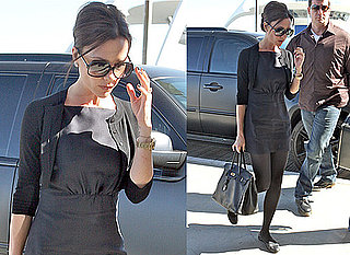 Photos of Victoria Beckham in Flat Ballet Pumps Flying to see David Beckham