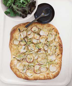 Fast Vegetarian Potato and Leek Flat Bread Recipe Fast Vegetarian Potato and Leek Flat Bread Recipe