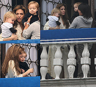 Photos of Angelina Jolie With Twins Knox and Vivienne on Their Venice Balcony