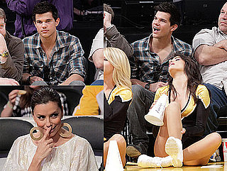 Photos of Taylor Lautner at a Lakers Game in LA With Eva Longoria and Khloe Kardashian 2010-04-05 07:00:00