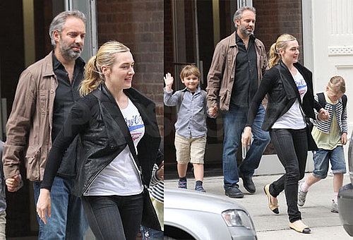 Photos of Kate Winslet, Sam Mendes, Joe Mendes, and Mia Threapleton Together in NYC