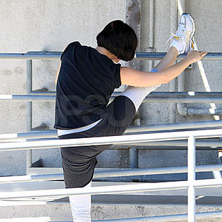 Guess Who Is Doing Some Deep Stretching at the Gym?