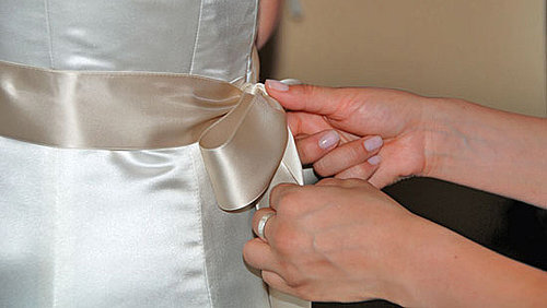 How to DIY a Sash on Your Wedding Dress