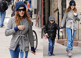 Pictures of Sarah Jessica Parker and James Wilkie Walking to School in New York City