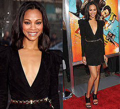 Zoe Saldana Wears Balmain Dress to The Losers Premiere in LA