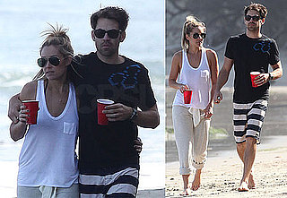 Pictures of Lauren Conrad and Kyle Howard Walking on the Beach