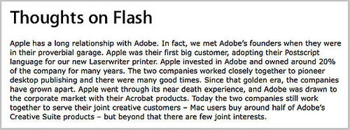 Steve Jobs's Open Letter to Adobe, Jon Stewart Calls Apple "Appholes"