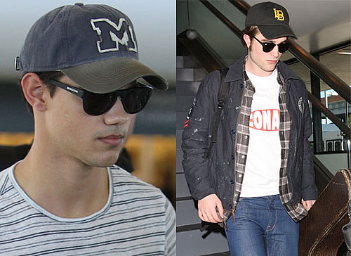 New Photos of Robert Pattinson and Taylor Lautner Arriving at LAX After Twilight Eclipse Reshoots Are Completed