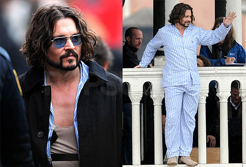Pictures of Johnny Depp on the Set of The Tourist in Italy