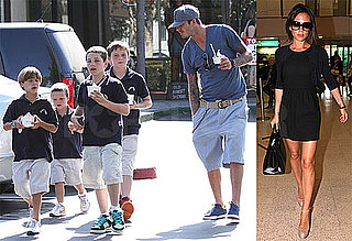 Pictures of Victoria Beckham at the Airport and David Beckham With the Boys in LA
