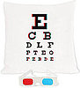 3D Eye Chart Pillow With Anaglyph Glasses