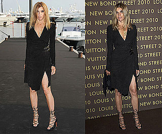 Carine Roitfeld Wears Balmain's Fall 2010 Black Dress Twice