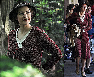 Pictures of Kate Winslet Smiling as She Films Mildred Pierce in Queens, New York