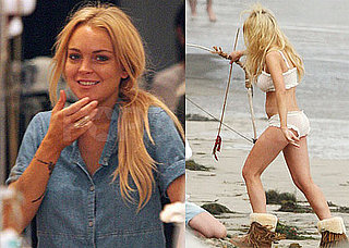Pictures of Lindsay Lohan Shopping and Wearing a Bikini in Her Vogue Photo Shoot