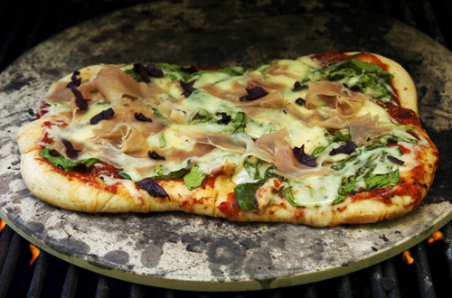 Grilled Spinach & Prosciutto Pizza