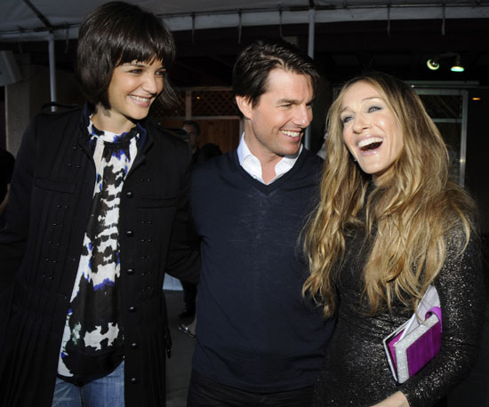 Katie Holmes, Tom Cruise, and Sarah Jessica Parker snuck in a little chat backstage in 2008.
Katie Holmes, Tom Cruise, and Sarah Jessica Parker snuck in a little chat backstage in 2008.