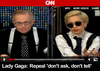 Lady Gaga Dressed as Larry King