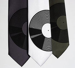Vinyl Record Neck Tie