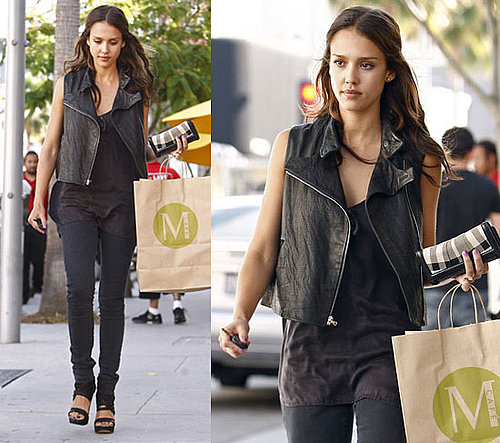 Pictures of Jessica Alba in Black Moto Vest 2010-06-08 12:30:22
