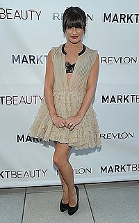 Glee's Lea Michele Wears Nude Ruffly Giambattista Valli Dress
