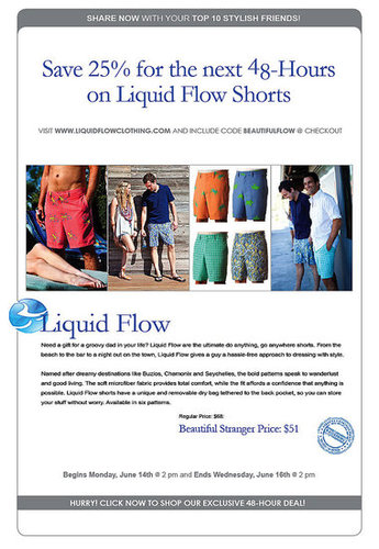 25% Off Liquid Flow Men's Shorts