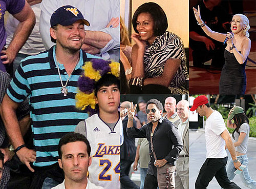 Pictures of Leonardo DiCaprio, Michelle Obama, Megan Fox, And More at The Lakers vs. Celtics Game