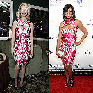 Pictures of January Jones and Taraji Henson in Same Gucci Ikat Dress
