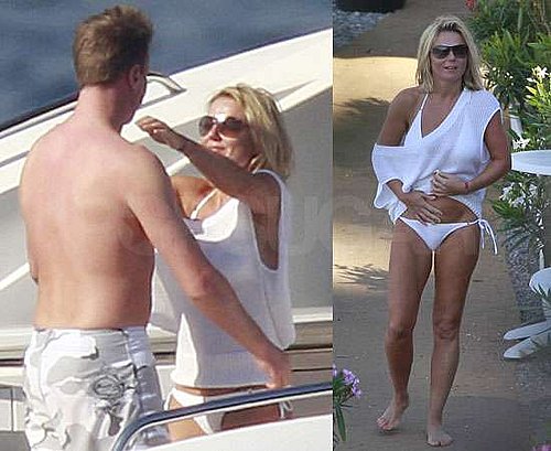 Pictures of Geri Halliwell in White Bikini Kissing Henry Beckwith On Holiday in South of France