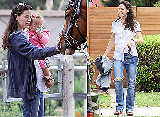 Pictures of Jennifer Garner and Seraphina and Violet Affleck Visiting Horses in LA