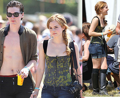 Pictures of Harry Potter Star Emma Watson with George Craig at Glastonbury Festival 2010-06-25 07:51:54