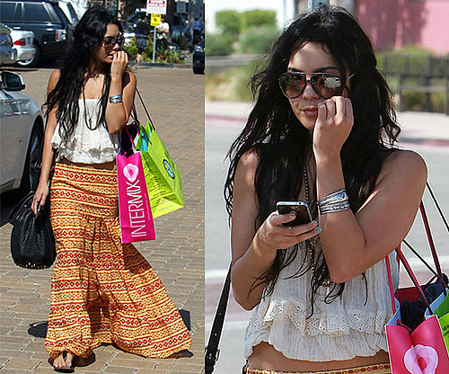 Vanessa Hudgens Wearing Orange Boho Black Label Skirt 2010-06-28 10:08:22