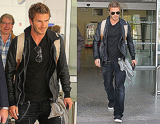 Pictures of David Beckham Arriving at the Nice, France, Airport