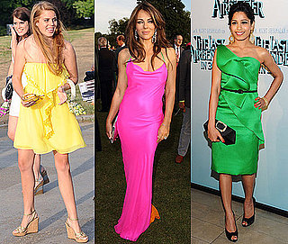 Photos of Princess Beatrice, Elizabeth Hurley and Freida Pinto in Bright Coloured Dresses