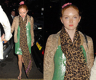 Photos of Lily Cole Out in London with Leopard Print Louis Vuitton Scarf